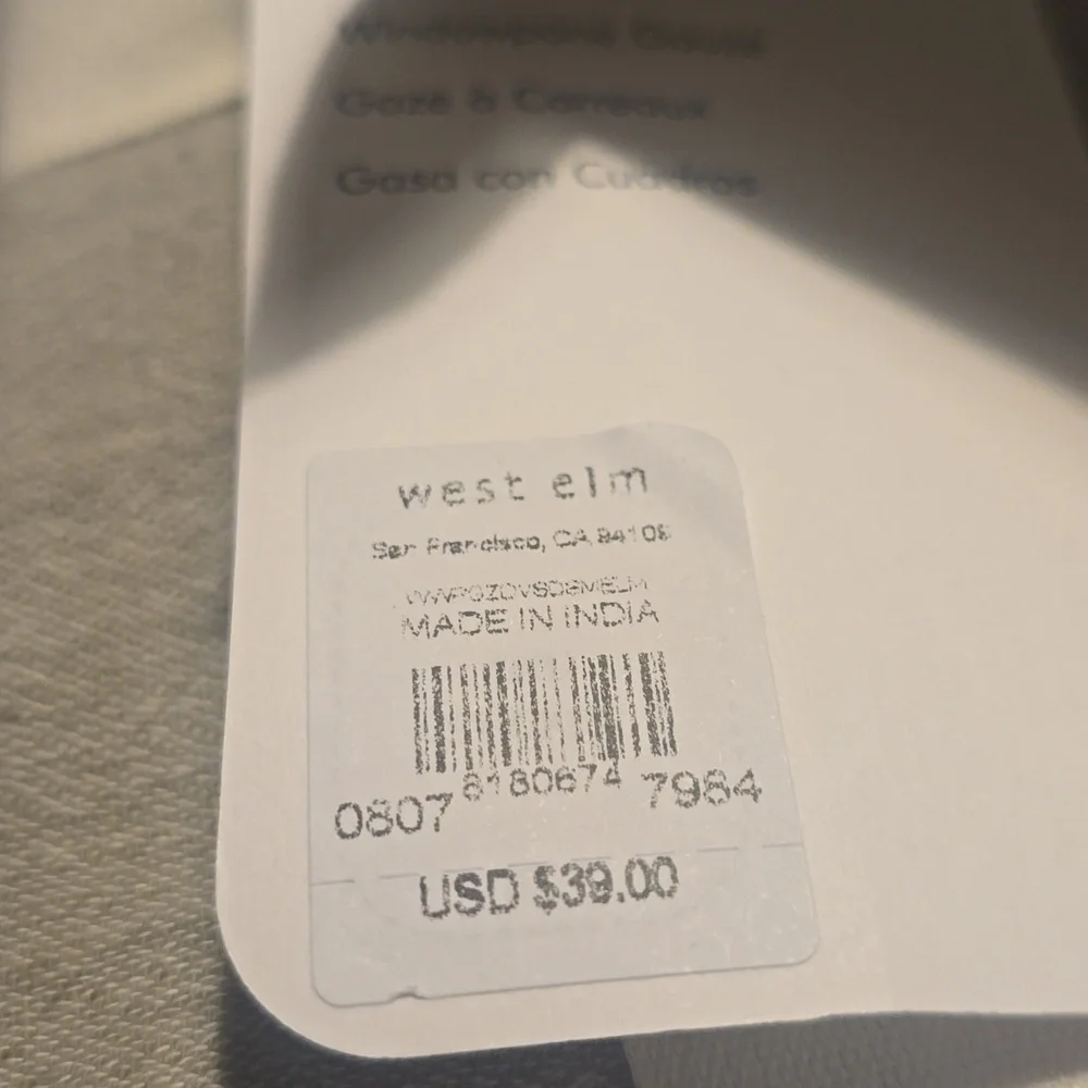West Elm Windowpane Gauze Standard Sham, Retail Price $39.00 USD, Color Elm